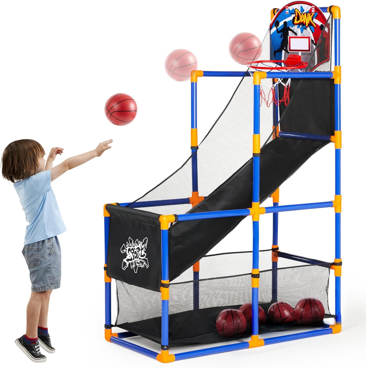 Kids Arcade Basketball Hoop Set