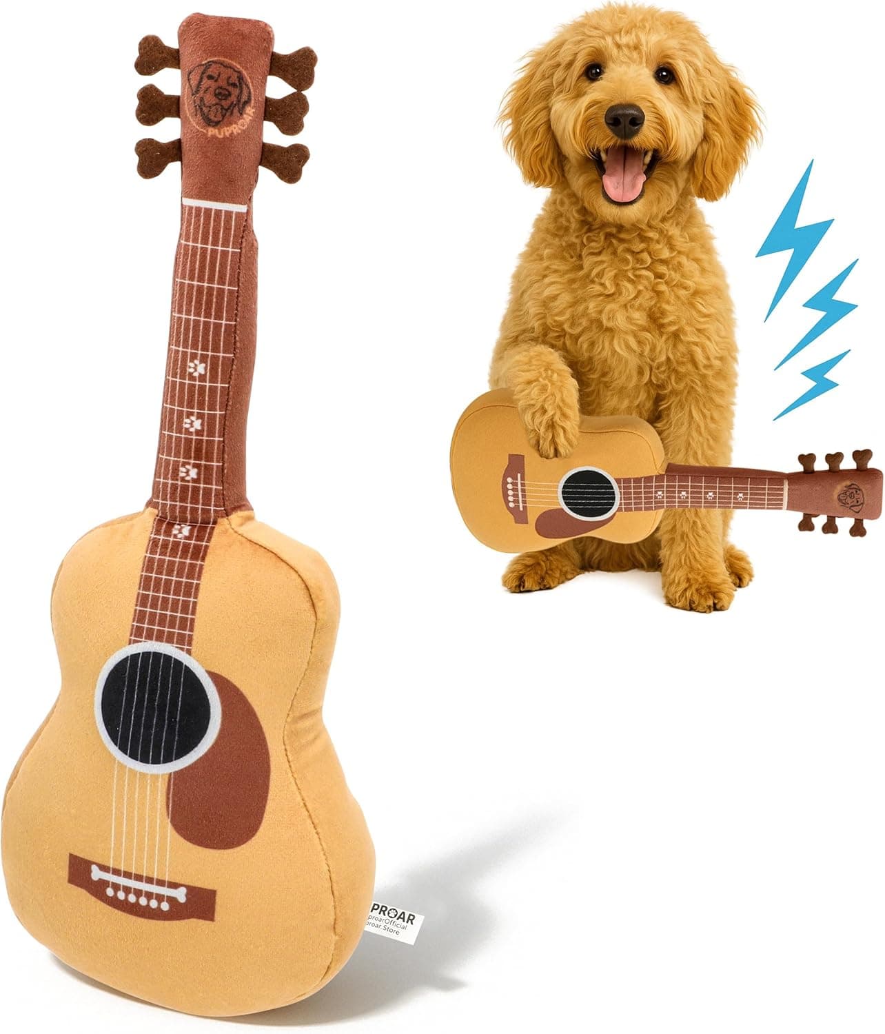 Squeaky Guitar Plush Dog Toy