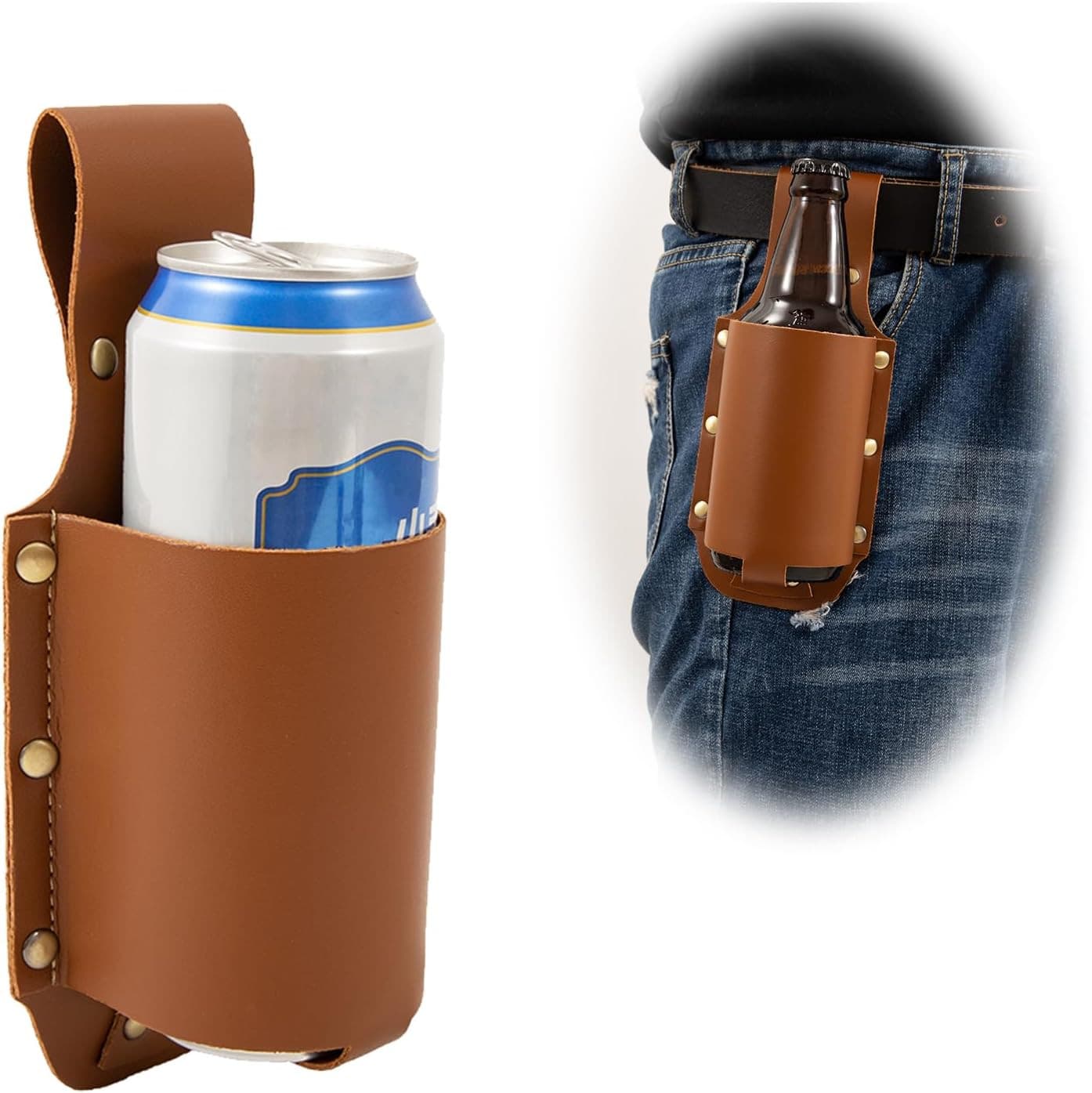 Leather Beer Holster Bottle Holders