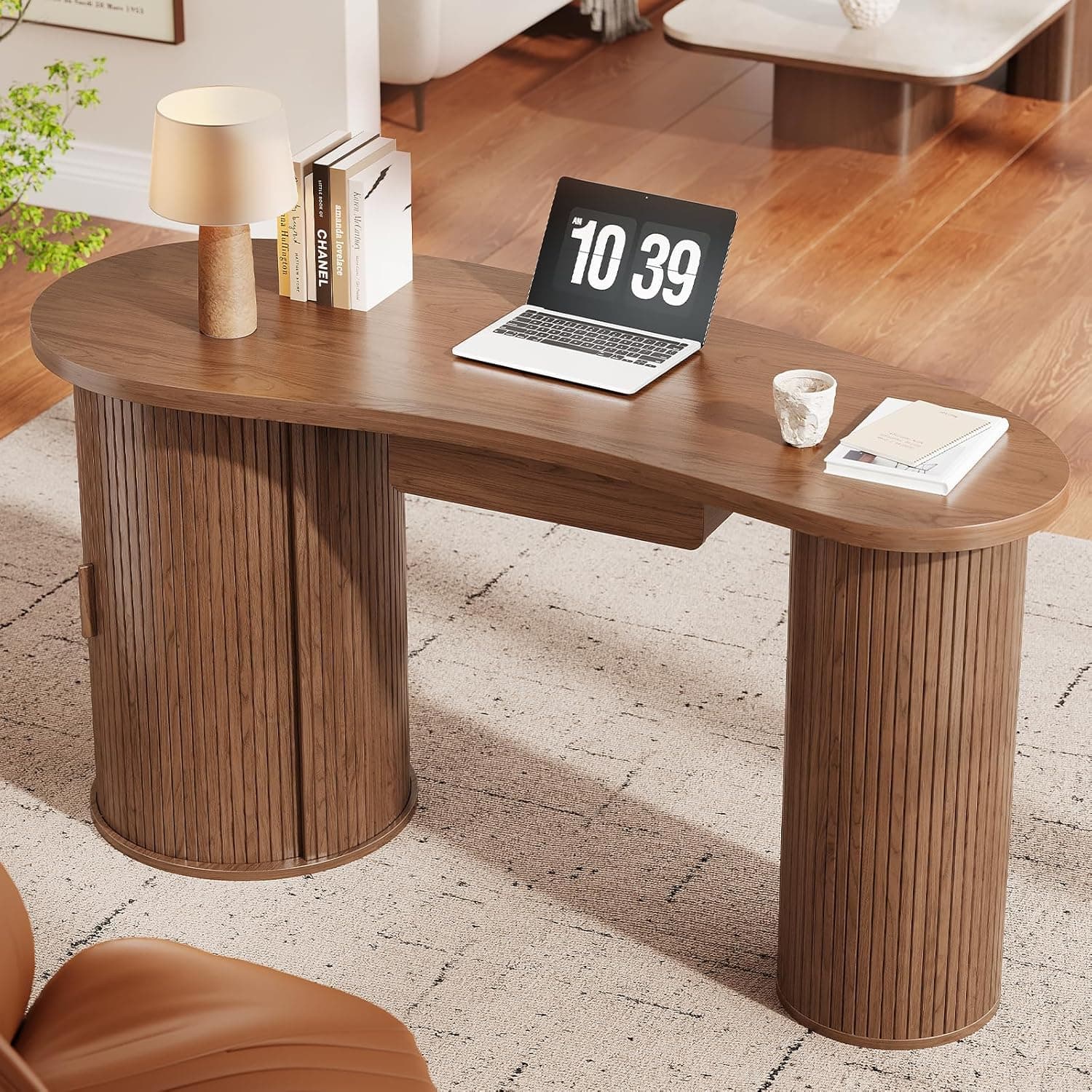 Mid-Century Bean-Shaped Desk with Storage