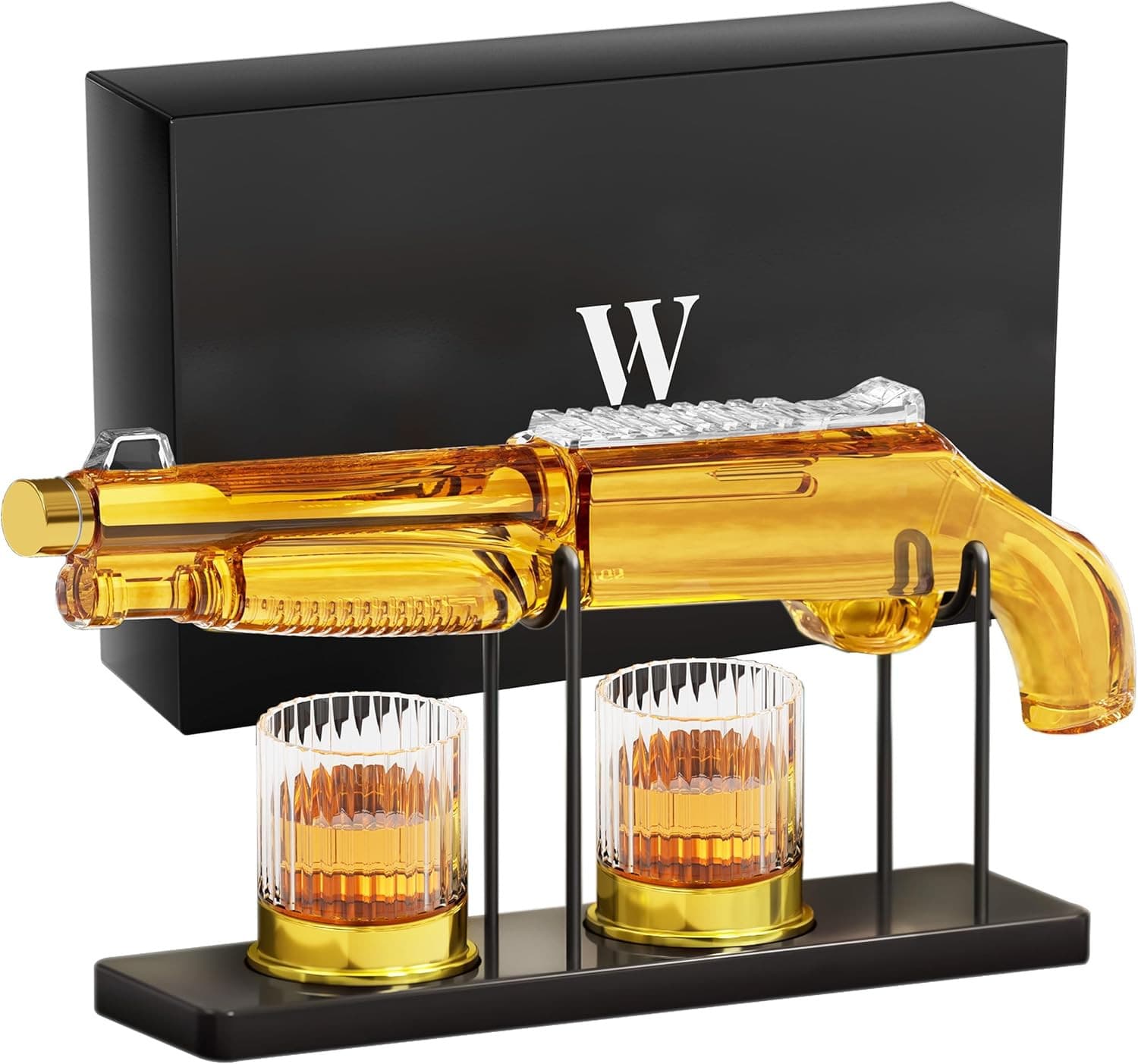 Whiskey Decanter Sets for Men, 20.3 Oz Decanter Set with 2 Glasses, Gifts for M